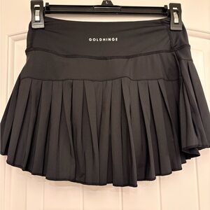 Goldhinge Black Pleated Mini Skirt